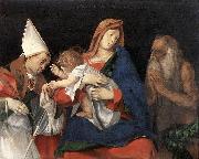 Lorenzo Lotto Madonna and Child with St Ignatius of Antioch and St Onophrius USA oil painting artist
